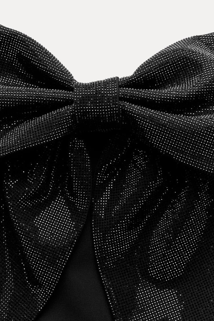 Bella - Sparkled Bow Crop Top