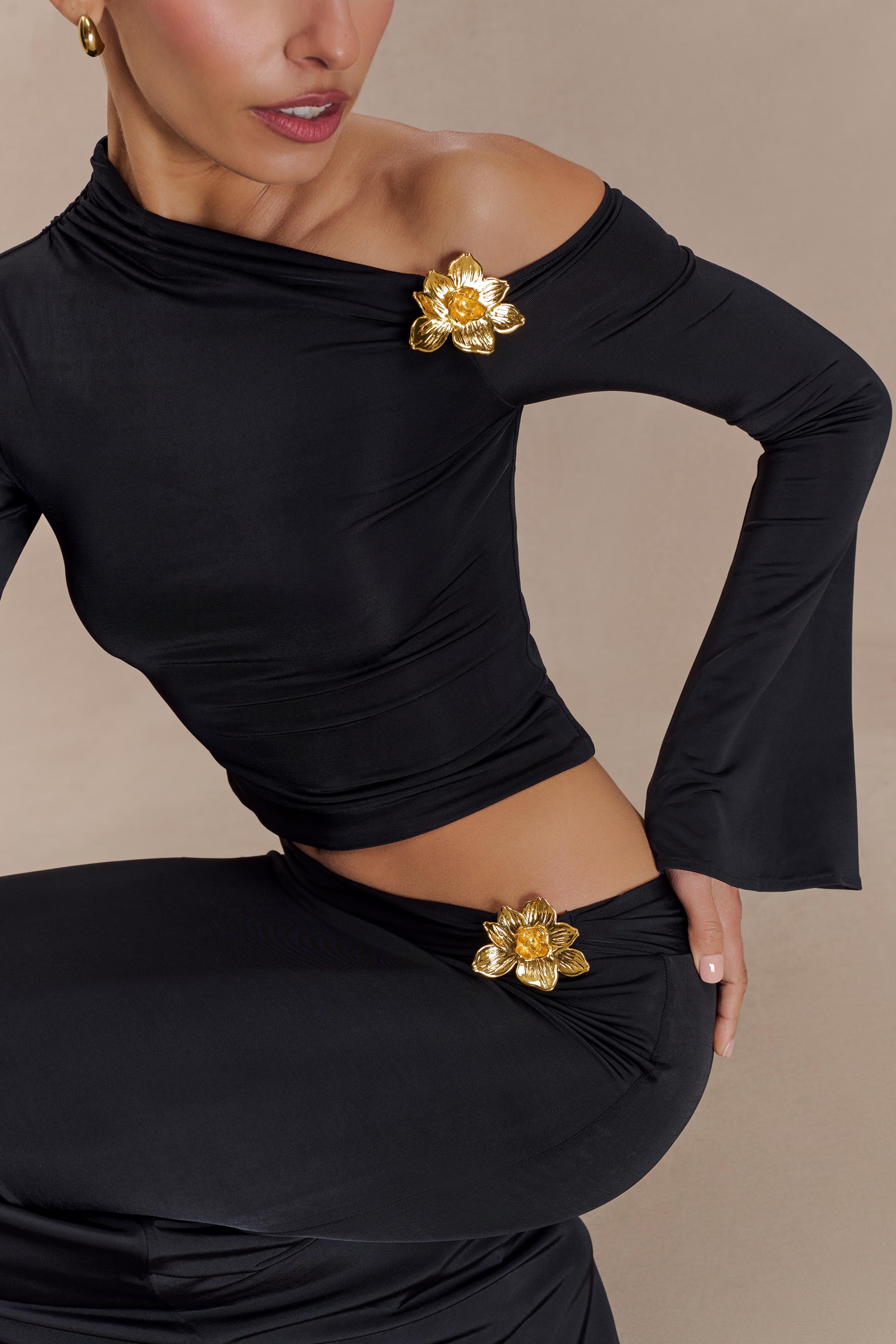 Ainsley Asymmetrical Long Sleeve Dress