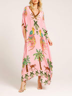 Mandy | Artsy Dress With Tropical Print