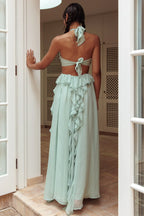 Chiffon | Cut-Out Ruffle Maxi Dress