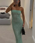 Elizabeth | Malachite Green Statement Dress