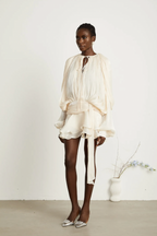 Stella Pleated Ruffled Mini Dress