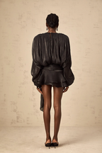 Stella Pleated Ruffled Mini Dress