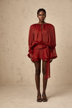 Stella Pleated Ruffled Mini Dress