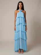 Flower Ruffle Maxi Dress