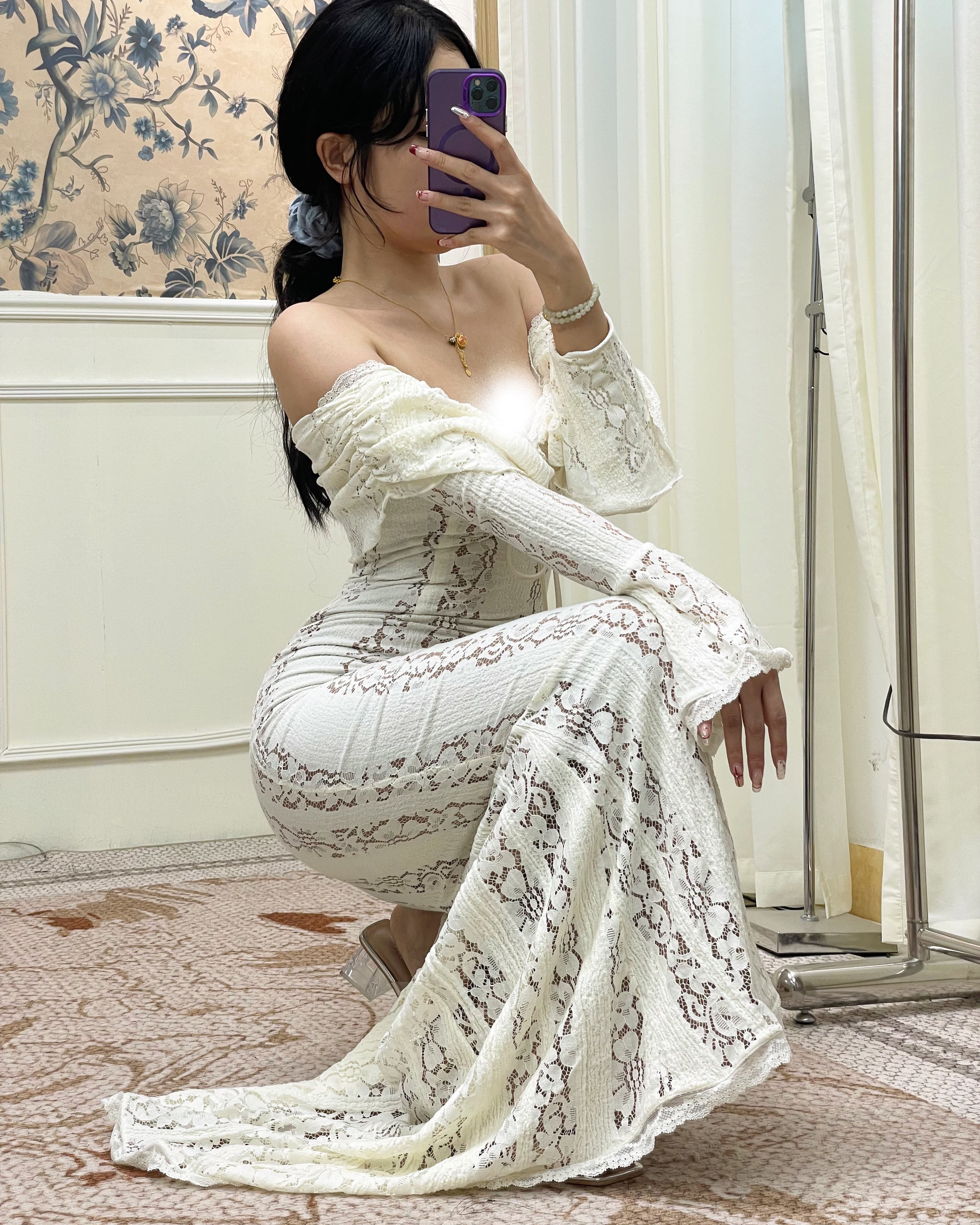Claudia | Long Lace Dress