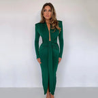 Plunging Neckline Empire Waist Maxi Dress