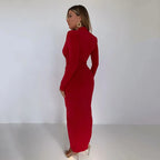 Plunging Neckline Empire Waist Maxi Dress