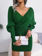 Olivia | Chic V-Neck Knit Sweater Dress