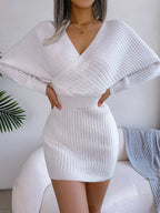 Olivia | Chic V-Neck Knit Sweater Dress