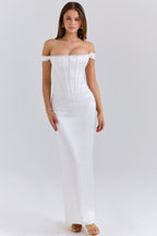 Celeste | Ivory Lace Corset Maxi