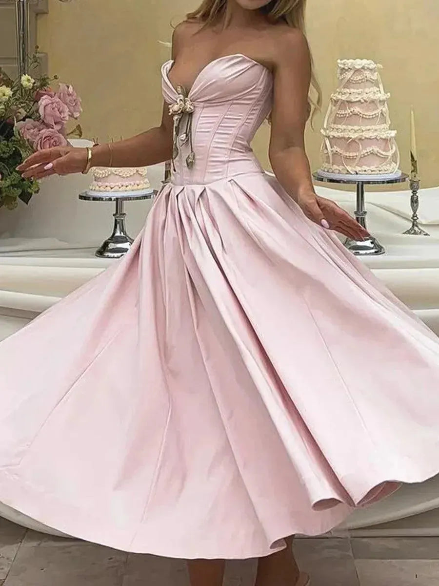 Victoria | Strapless Midi Dress