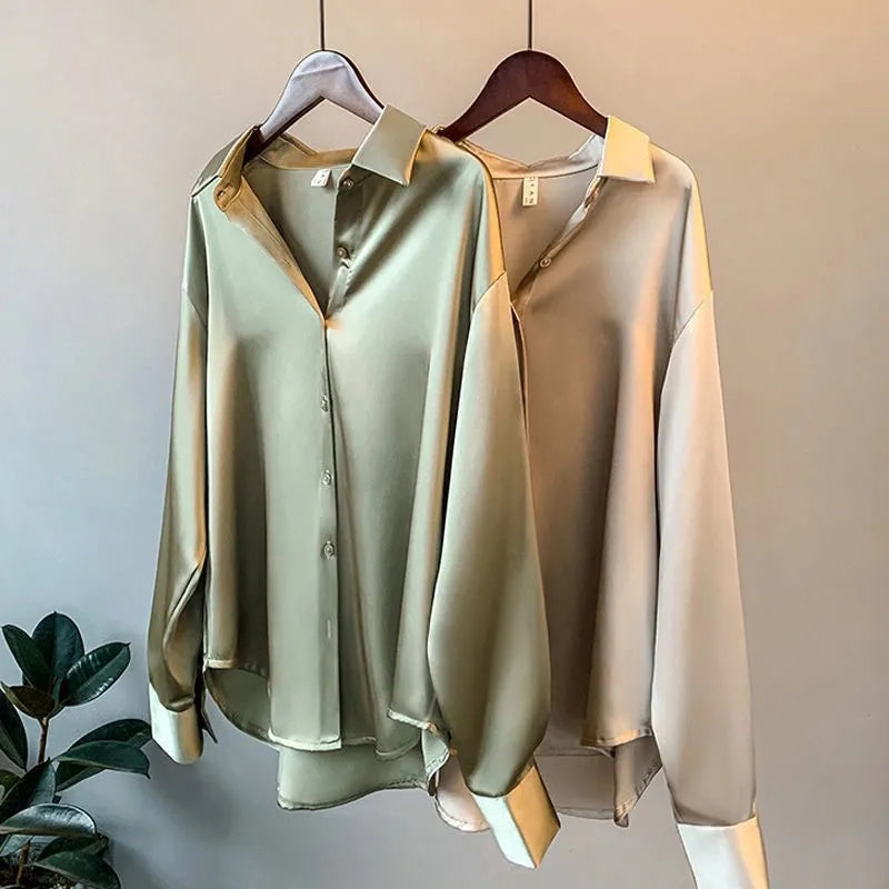 Lara - Luxury Satin Shirt